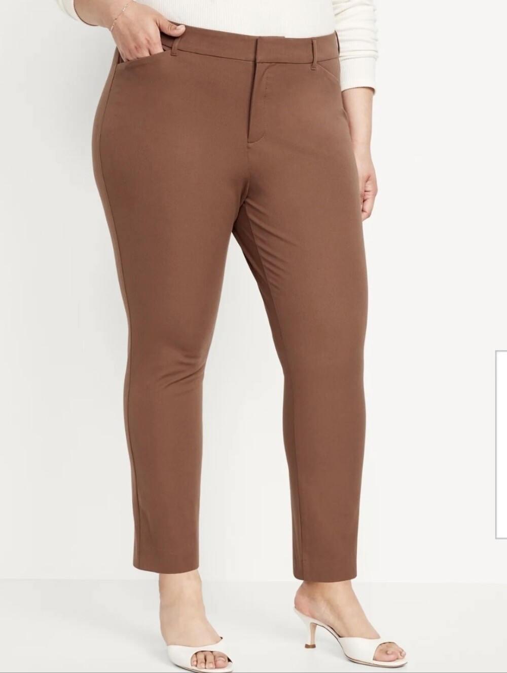 Old Navy High Rise Pixie Ankle Slim Pants in Brown Size 16 Office Careerwear